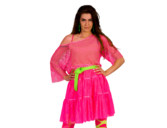 net tshirt fluo neon roze