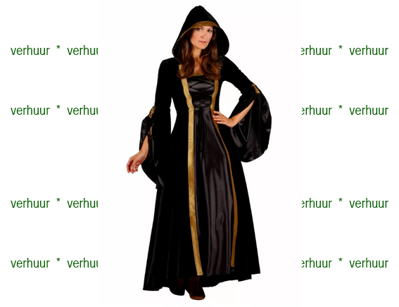 Middeleeuwse jonkvrouw zwart goud