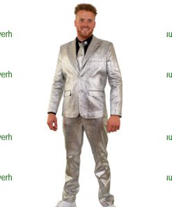 Metallic zilver kostuum heavy fabric