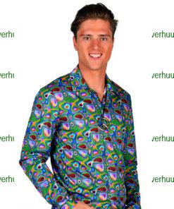 Psychedelic groen hippiehemd