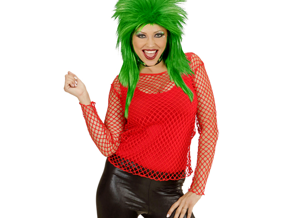 Rode net tshirt dames