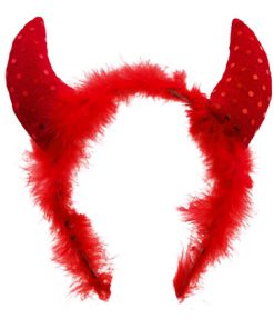 rode duivel diadeem met pluche