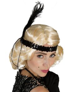 Charleston hoofdband zwart pailet