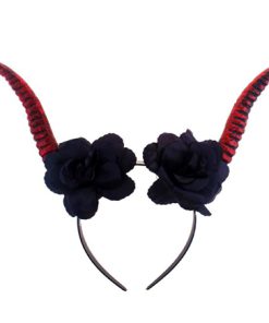 Duiveldiadeem lange hoorns met bloemen