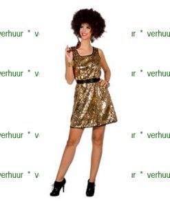 Disco pailletten jurk zwart goud Tina Turner