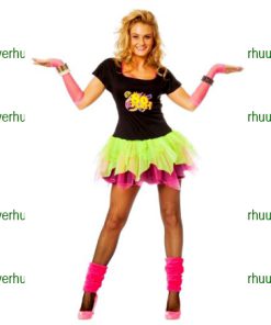 Back to the eighties jurk vr zwart fluo