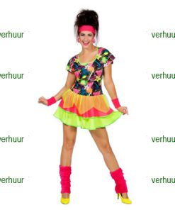 Eighties graffiti fluo jurk vr
