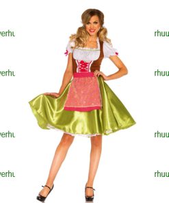 Tirol bruin groen roze jurkje