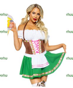 Tirolerjurk sexy groen wit