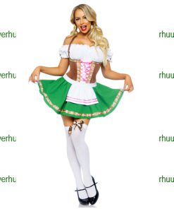 Tirolerjurk sexy groen wit