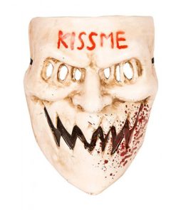 Kiss me horror masker wit 