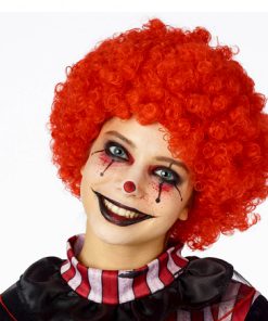 Rode clownpruik krullen