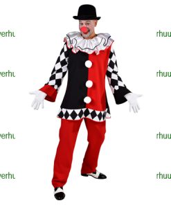 Nar Creepy clown rood zwart