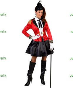 Circusdirecteur jurk zwart rood