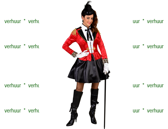 Circusdirecteur jurk zwart rood