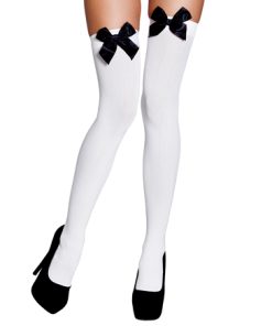 Stay up witte kous met zwarte strik