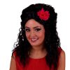 Spaanse pruik zwart met bloem
