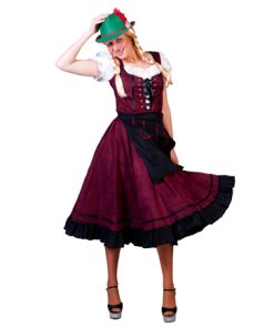 Tirolerjurk bruin zwart lang