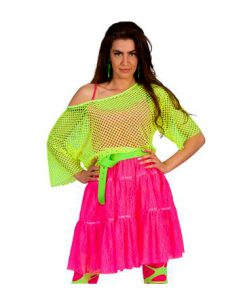 fluo neon net tshirt 80 groen