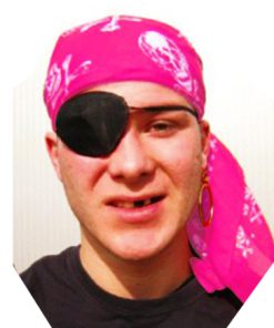 Piratenbandana fel roze