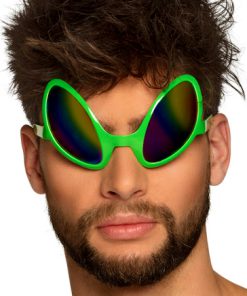 Alien groene bril grote glazen