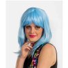 Blauwe cosplay pruik met bles
