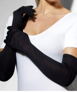 Zwarte lange charleston handschoenen 