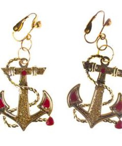 Navy oorbellen ankers