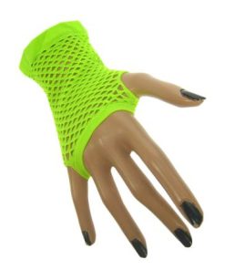 Fluo neon groene nethandschoenen kort