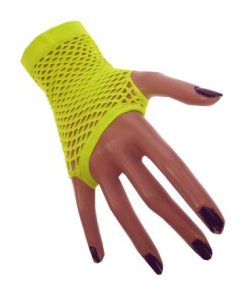 Fluo neon gele nethandschoenen kort