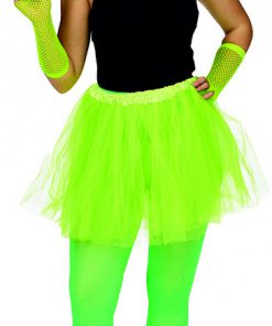 Fluo gele tulle rok M