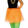 Fluo oranje tulle rok M