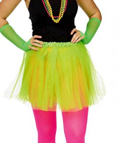 Fluo groene tulle rok M
