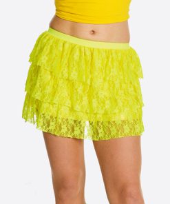 Kanten rokje fel geel