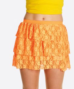 Kanten rokje fel oranje