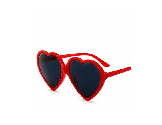 Hartenbril rood met zwarte glazen