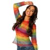 Net tshirt regenboog kleuren vr one size