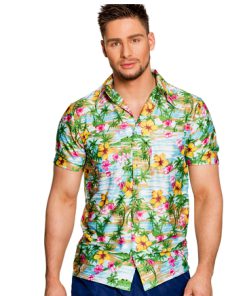 Hawaii shirt blauwe oase M