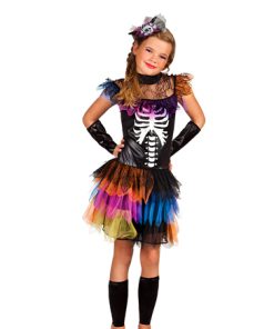 Skelet fluo jurk kind