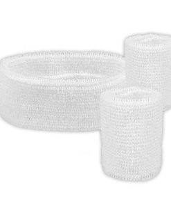 Witte zweetband set hoofd en armbanden