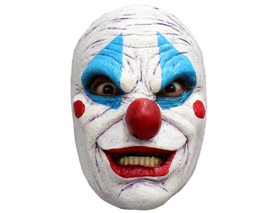 Masker horror killerclown wit blauw rood