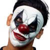 Masker horror killerclown zwart wit rood