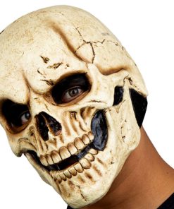 Masker horror doodshoofd ecru  volledig