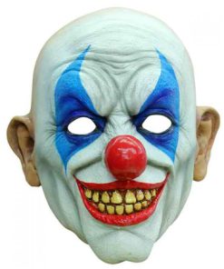Masker killerclown wit bl rood volledig