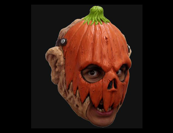 Chinless mask pompoen oranje volledig