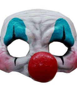 Half face masker killerclown wit blauw