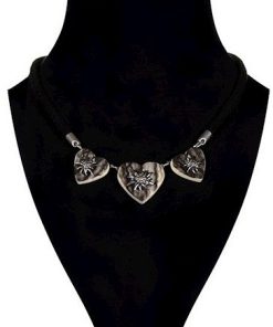 Choker tirol hartjes met edelweis 