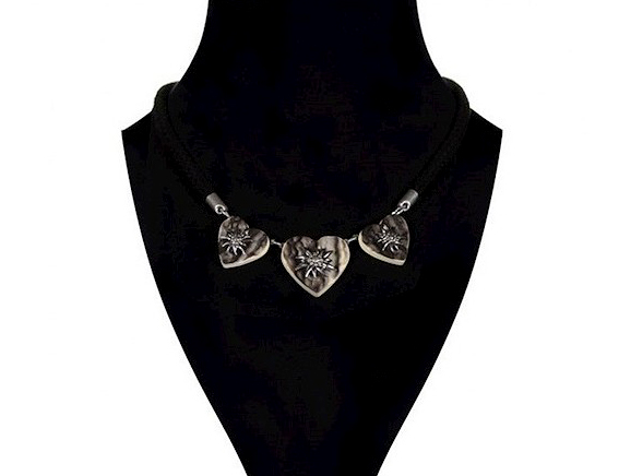 Choker tirol hartjes met edelweis