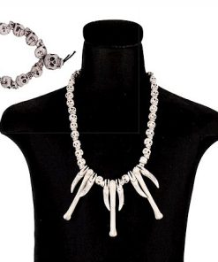 Schedel ketting en armband set hoge kwaliteit