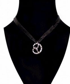 Pretzil ketting zwart zilver